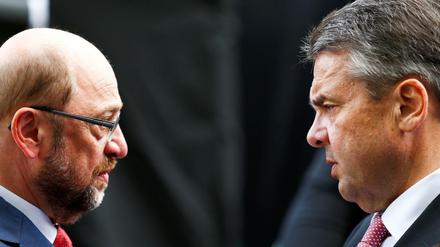 Da war die Stimmung schon angespannt: Martin Schulz und Sigmar Gabriel im Wahlkampf.