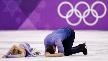Kaum zu glauben. Aljona Savchenko und Bruno Massot nach ihrer Weltklasse-Kür.