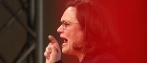 Merkel sei "angezählt", sagte Andrea Nahles bei einer Veranstaltung der SPD zum Aschermittwoch im nordrhein-westphälischen Schwerte.