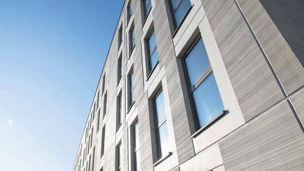 Die erste Berliner Flüchtlingsunterkunft in modularer Bauweise in Marzahn-Herllersdorf.