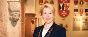 Franziska Giffey im Rathaus Berlin-Neukölln. 