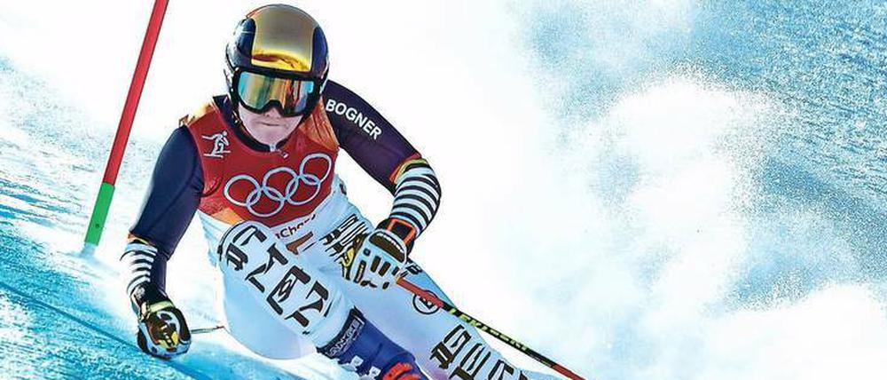 Das Ziel vor Augen. Für Viktoria Rebensburg werden es die letzten Olympischen Spiele sein.