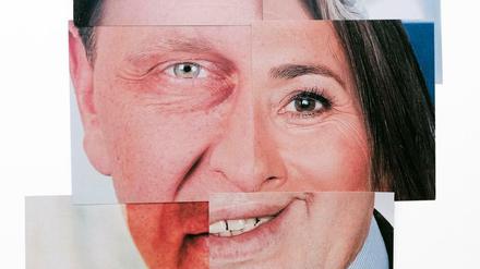 Der Fotograf Jan Philip Welchering hat für uns die bekanntesten Talkshowgäste und Moderatoren neu zusammengesetzt. Von links oben im Uhrzeigersinn: Barley, Scheuer, Will, Altmaier, Gysi, Lambsdorff.