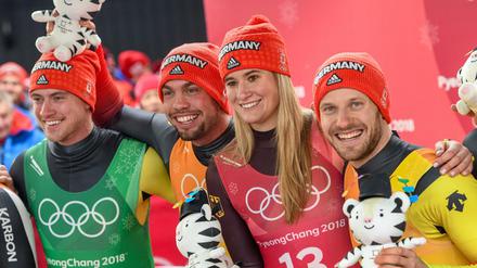 Johannes Ludwig, Tobias Wendl, Natalie Geisenberger und Tobias Arlt gewannen Gold im Rodeln.