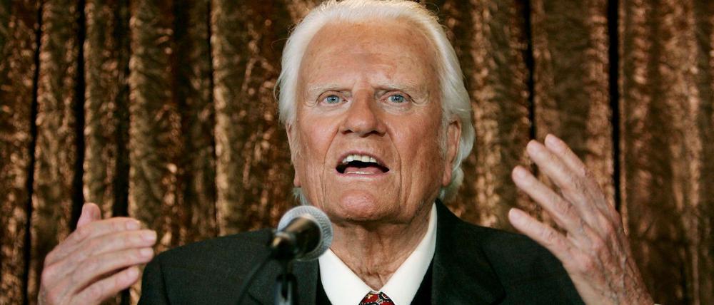 Evangelist Billy Graham bei einer Rede im Juni 2005.