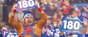 180 Punkte sollen es sein. In der Arena am Ostbahnhof dreht sich diesmal alles um diese Zahl. Mehr geht nicht mit drei Würfen. 