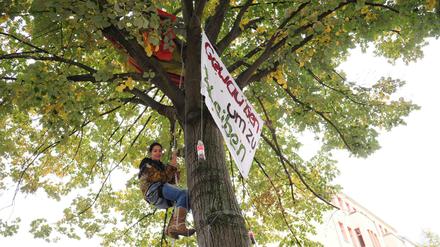In der Schöneberger Crellestraße protestierten Anwohner 2013 gegen einen Neubau mit Eigentumswohnungen.