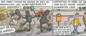 Schnee. Ein Comic-Strips aus dem besprochenen Sammelband.