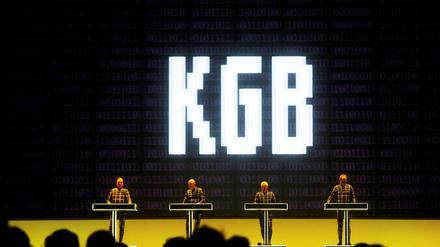 Kraftwerk vor ein paar Tagen, am 18. Februar 2018, bei einem Auftritt im lettischen Riga.