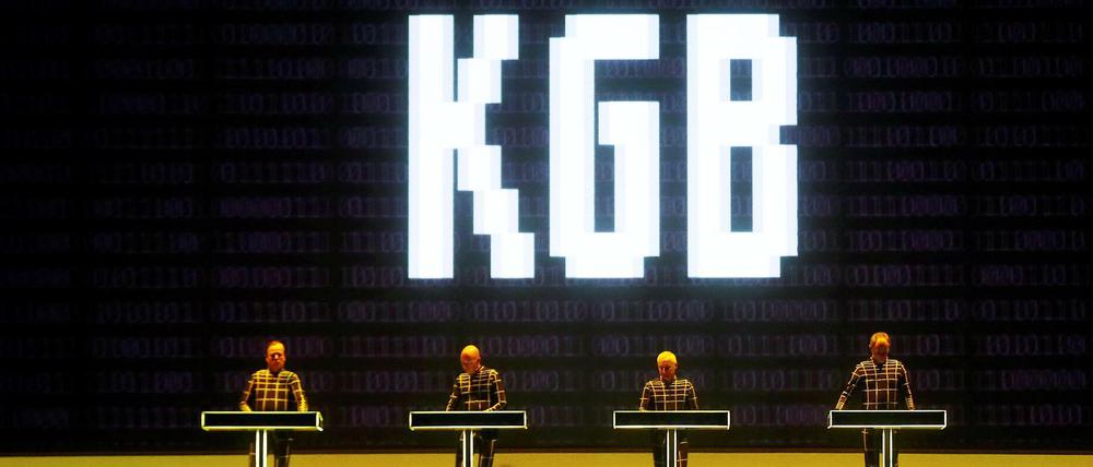 Kraftwerk vor ein paar Tagen, am 18. Februar 2018, bei einem Auftritt im lettischen Riga.