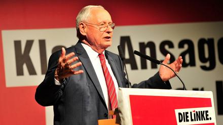 Ex-Linken-Chef Oskar Lafontaine beim Politischen Aschermittwoch im saarländischen Wallerfangen. 