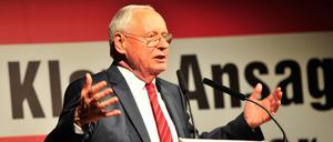 Ex-Linken-Chef Oskar Lafontaine beim Politischen Aschermittwoch im saarländischen Wallerfangen. 