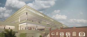 Visualisierung des geplanten Kongresszentrums auf dem Gelände des alten Schlachthofs.