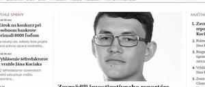 Das slowakische Nachrichten-Portal aktuality.sk mit einem Bild des ermordeten Journalisten Jan Kusniak.