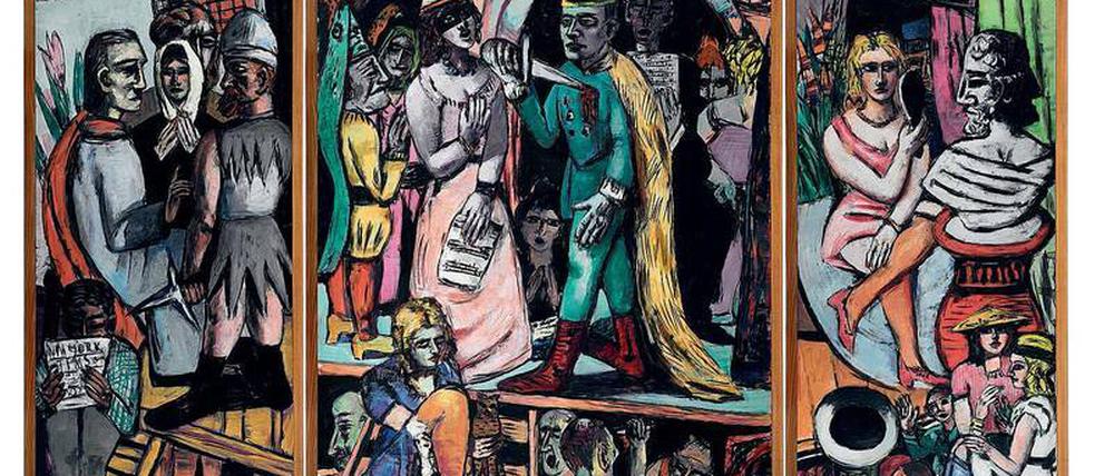 Max Beckmanns Triptychon „Schauspieler“ aus den Jahren 1941/42 befindet sich heute im Besitz der Harvard Art Museums. 