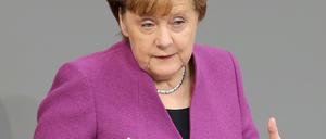 Bundeskanzlerin Angela Merkel am Donnerstag bei ihrer Regierungserklärung im Bundestag.