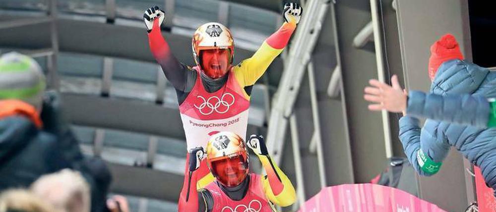 Gewohntes Gold: In den Rodelwettbewerben jubeln die Deutschen regelmäßig.