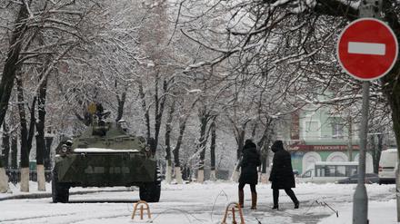 Die ukrainische Stadt Luhansk wird von Separatisten kontrolliert, die von Russland unterstützt werden. 
