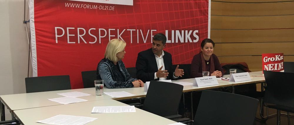 Engagierte Debatte vor leeren Reihen. Hilde Matthais, Raed Saleh und Ülker Radziwill am Mittwochabend.