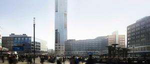 So soll das neue Hochhaus am Alex aussehen. 350 Apartments sind geplant.