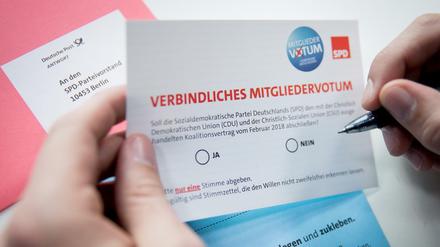Ja oder Nein zur GroKo: Die SPD-Mitglieder müssen entscheiden. 