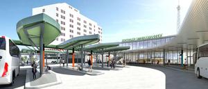 Ein zweistöckiges Terminal mit viel Glas soll entstehen. Auch die Kapazität für die Busabfertigung wird erweitert.