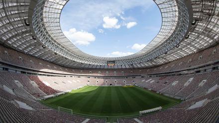 Blick ins Moskauer Luschnikistadion, wo das Finale der WM stattfinden soll.