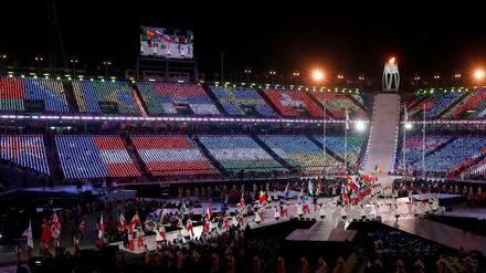 Zum Schluss kommen in Pyeongchang nochmal alle im Stadion zusammen.