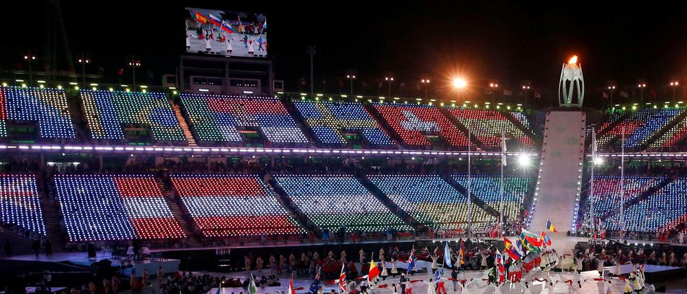 Zum Schluss kommen in Pyeongchang nochmal alle im Stadion zusammen.