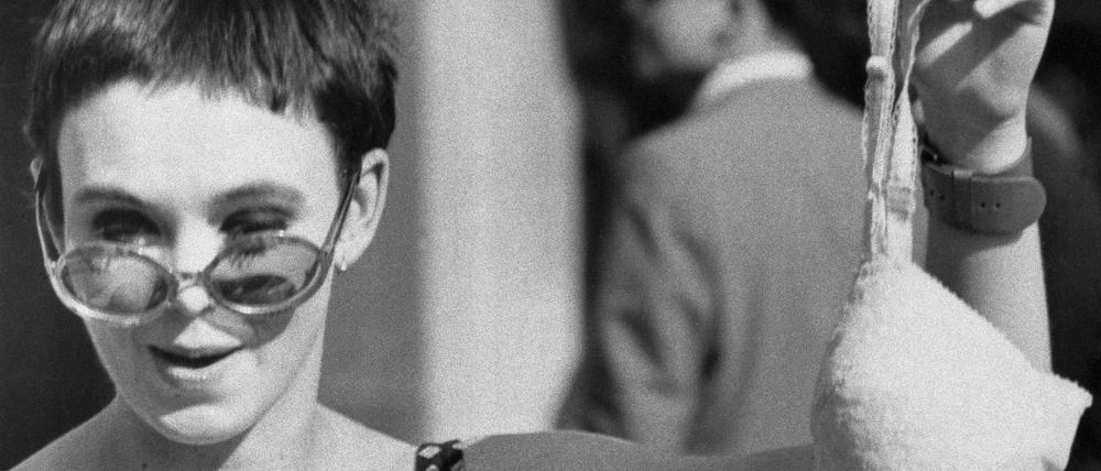 Feministin mit Protest-BH im September 1968.