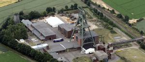 Luftbild des stillgelegten Eisenerz-Bergwerks Schacht Konrad in Salzgitter.