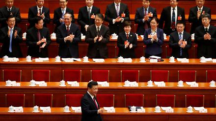 Lang lebe Xi: Der chinesische Präsident trifft im Volkskongress ein.