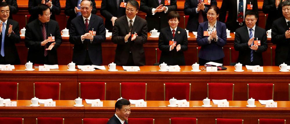 Lang lebe Xi: Der chinesische Präsident trifft im Volkskongress ein.