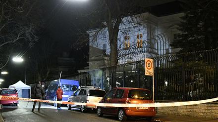 Die iranische Residenz in Wien. Ein Soldat des österreichischen Bundesheeres erschoss hier einen mit einem Messer bewaffneten Mann. 