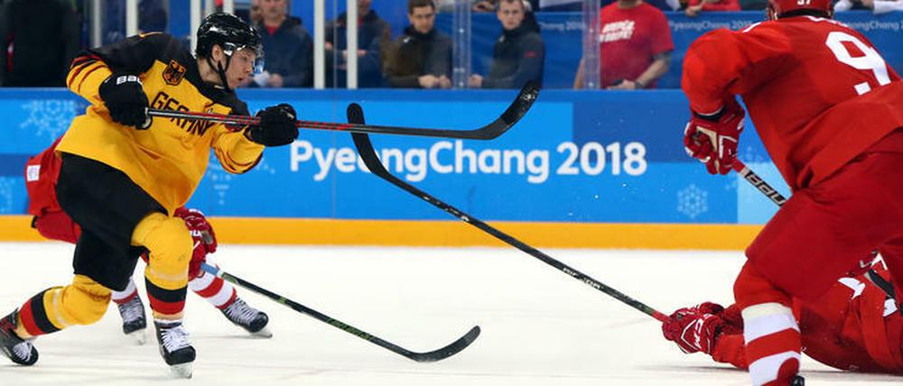 Jonas Müller, 22, erzielte im Finale gegen Russland beinahe den Siegtreffer.