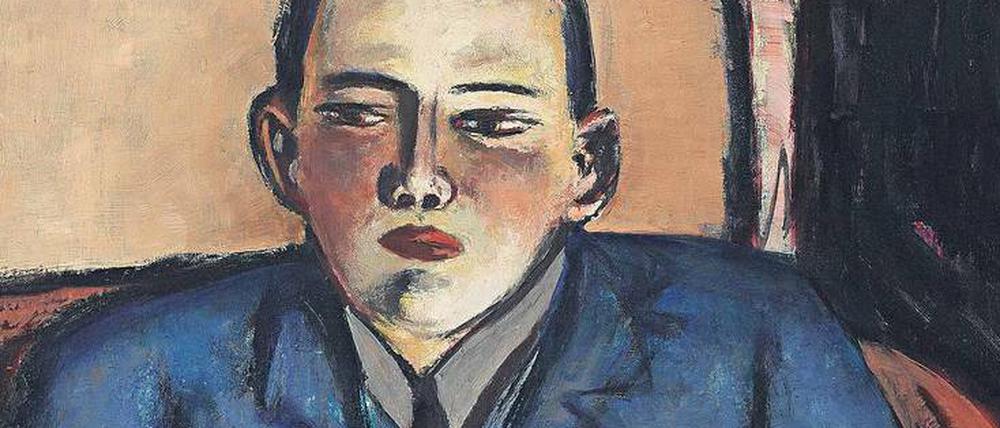 Gast im Exil. Max Beckmann malte Erhard Göpels monumentales Porträt (178 mal 84 Zentimeter) 1944 in seinem Amsterdamer Atelier.