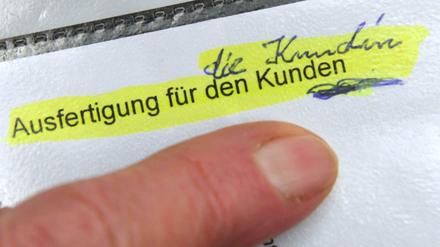 Es muss nicht "Kundin" heißen: Der Bundesgerichtshof (BGH) hat entschieden.