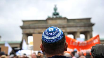 Am Brandenburger Tor 2014: Tausende demonstrierten nach judenfeindlichen Vorfällen gegen Antisemitismus.