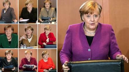 Von 2005 bis 2018: Angela Merkel Jahr für Jahr im Bundeskabinett.