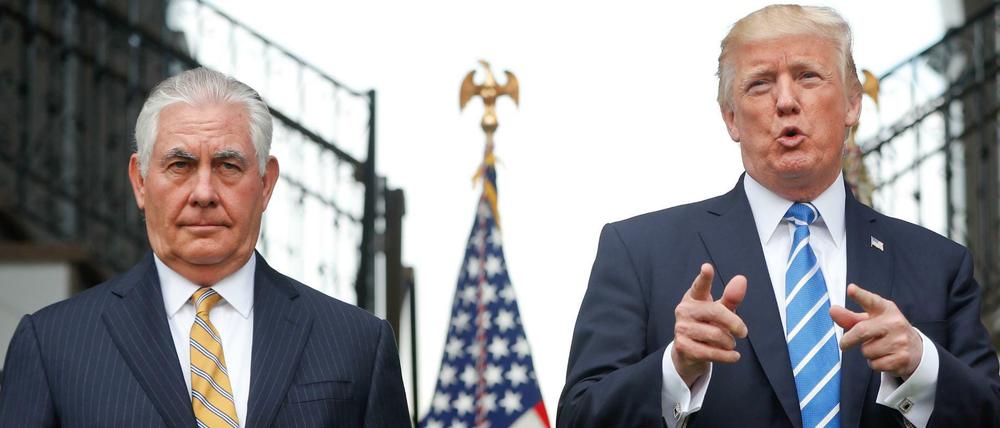 Oft unterschiedlicher Meinung: US-Präsident Donald Trump (rechts) und sein gefeuerter Außenminister Rex Tillerson.