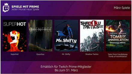Amazon hat die Spiele-Plattform Twitch 2014 für fast eine Milliarde Dollar gekauft. Amazon-Prime-Kunden haben zugleich ein Konto bei Twitch Prime und erhalten darüber nun monatlich fünf Gratis-Spiele.