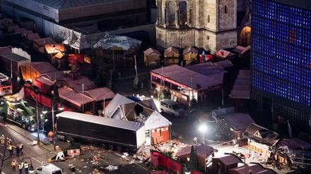 Direkt nach dem Terroranschlag: Der Breitscheidplatz in Berlin.