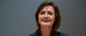 Simone Lange, Oberbürgermeisterin in Flensburg, bei ihrer Pressekonferenz über ihrer Kandidatur für den SPD-Vorsitz am Freitag in Berlin. 