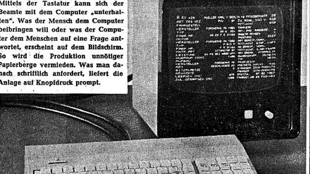So bebilderte die Zeitung 1968 die technischen Neuerungen in den Berliner Zulassungsstellen