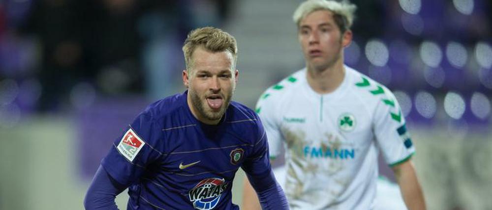 Pascal Köpke brachten die Erzgebirgler 1:0 in Führung.