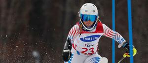 Ziemlich fit: Ally Kunkel beim Ski Alpin bei den Pyeongchang Paralympics.