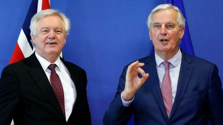 Der britische Brexit-Minister David Davis und EU-Brexit-Unterhändler Michel Barnier