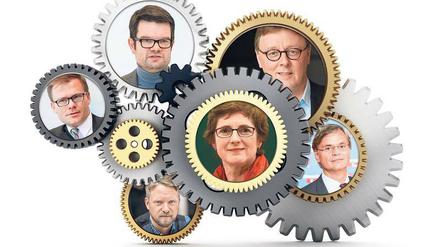 Sie halten den Betrieb am Laufen: Die Parlamentarischen Geschäftsführer der Bundestagsfraktionen.