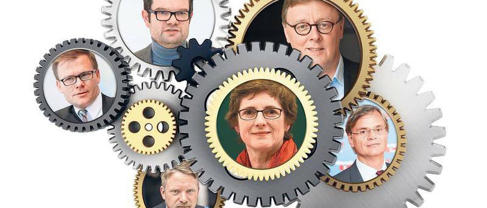 Sie halten den Betrieb am Laufen: Die Parlamentarischen Geschäftsführer der Bundestagsfraktionen.