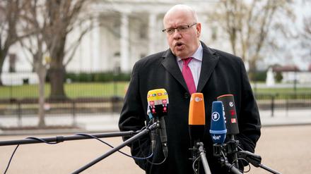 Bundeswirtschaftsminister Peter Altmaier (CDU) am Montag vor dem Weißen Haus.